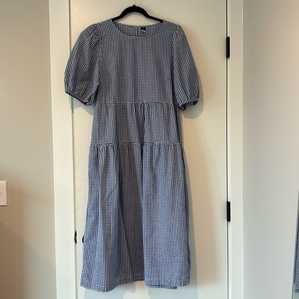 Old Navy Gingham Maxi Dress size large length 48 inches